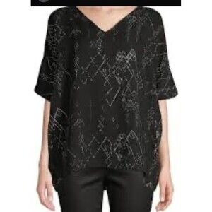 Eileen Fisher Silk Top - Black And White - Size XS